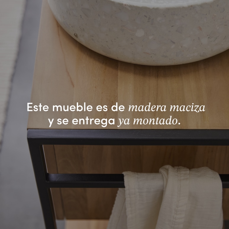 Michal - Mueble para lavabo de teca maciza y metal de 140 cm