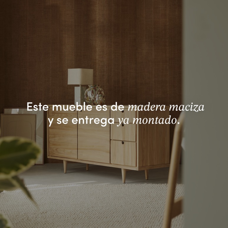 Jonàk - Aparador de teca maciza de 145 cm