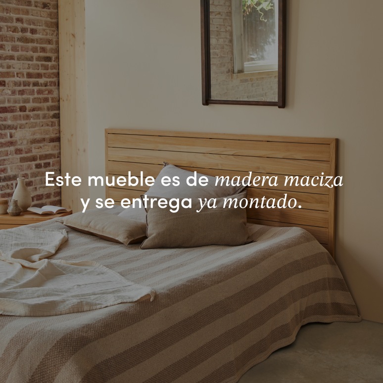 Minimalys - Cabecero de teca maciza de 165 cm