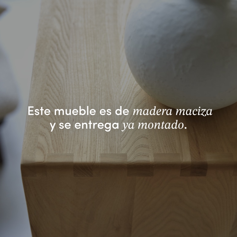 Luis - Biblioteca baja de olmo macizo y rejilla de ratán