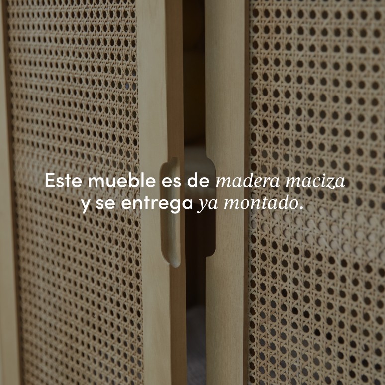 Luis - Armario de entrada de olmo macizo y rejilla