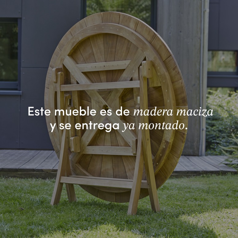 Andria - Conjunto de jardín de teca maciza con 2 sillones