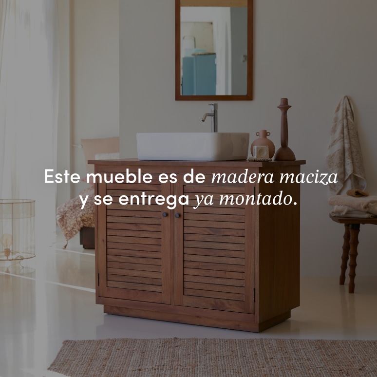 Loggia - Mueble para lavabo de acacia maciza de 90 cm