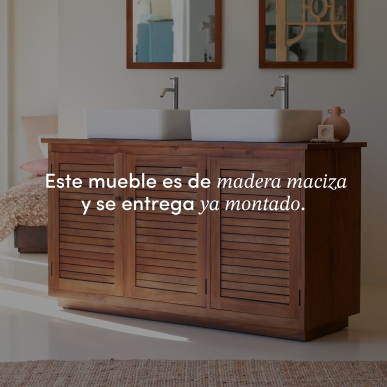 Loggia - Mueble para lavabo de acacia maciza de 130 cm