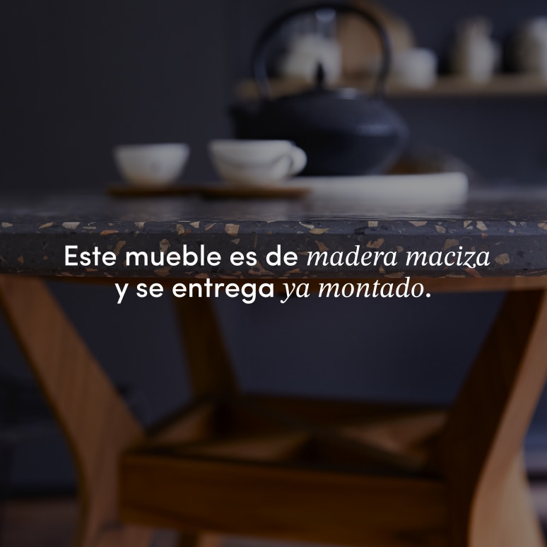 Juno - Mesa de teca maciza y terrazo para 6 personas