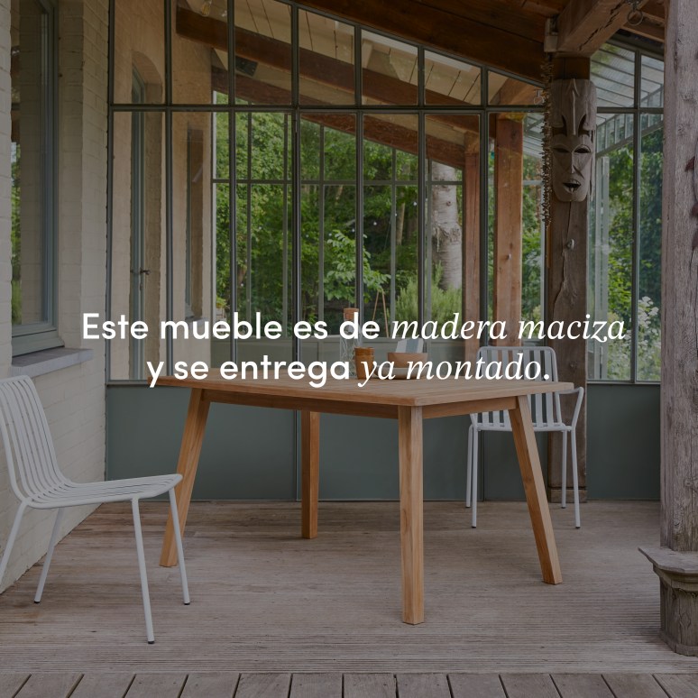 Pamoa - Mesa de jardín de teca maciza para 4/6 personas