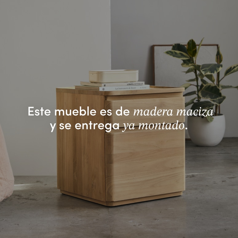 Nino - Mesita de noche de teca maciza