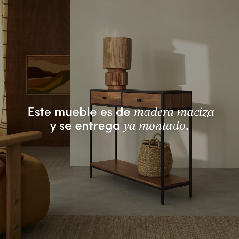 Agra - Consola de acacia maciza y metal