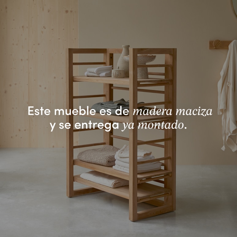 Sera - Estantería baja de teca maciza