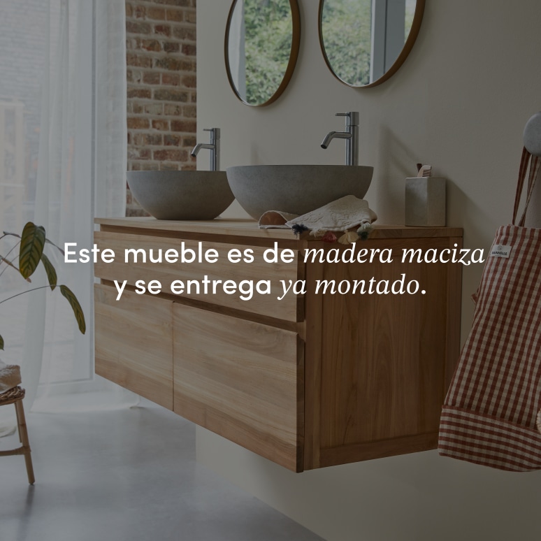 Jacob - Mueble para lavabo de teca maciza de 120 cm