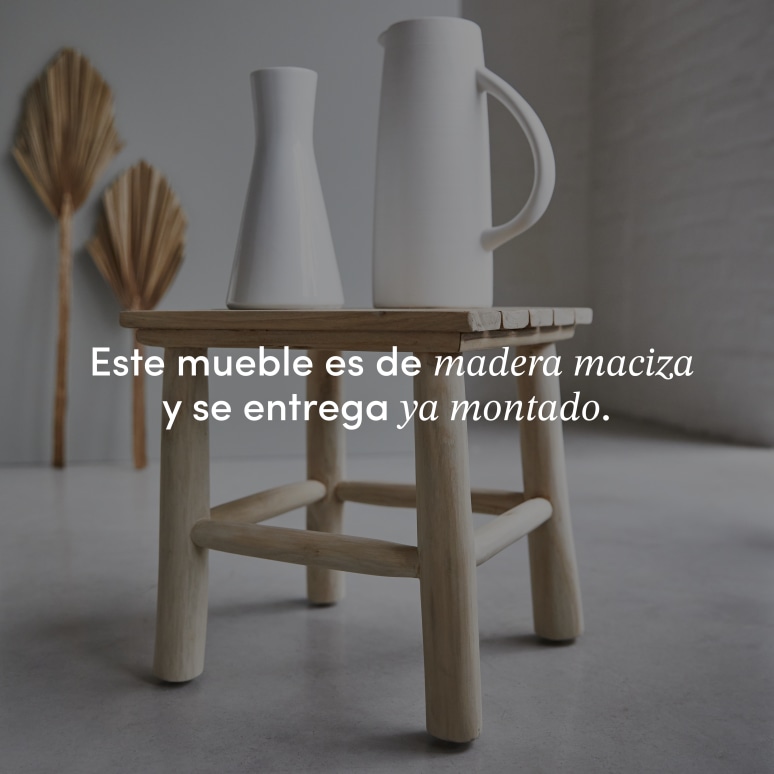 Kilim - Mesita de noche de teca maciza