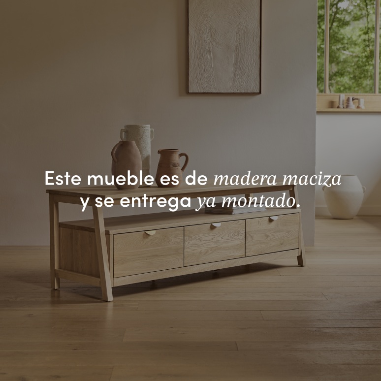 Pola - Mueble para TV de roble macizo de 150 cm