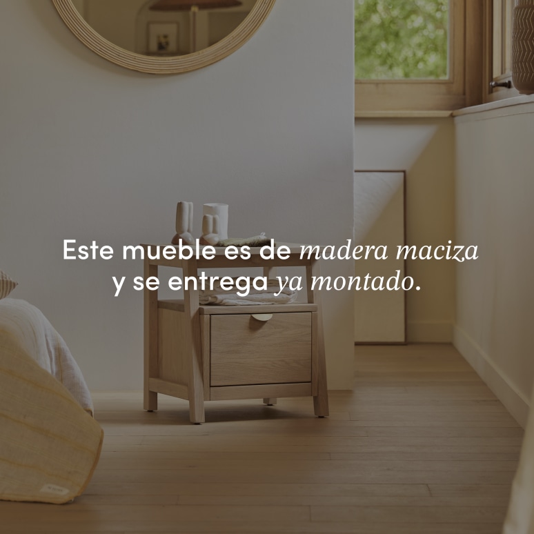Pola - Mesita de noche de roble macizo