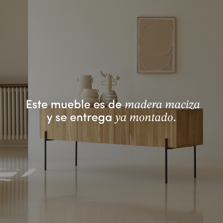 Honorine - Mueble alto para TV de teca maciza de 170 cm