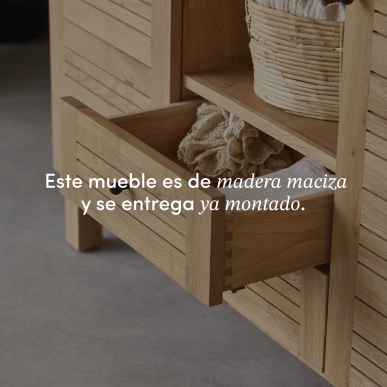 Soho - Mueble para lavabo de roble macizo de 125 cm