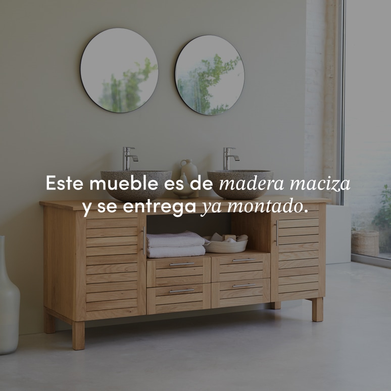 Soho - Mueble para lavabo de roble macizo de 165 cm