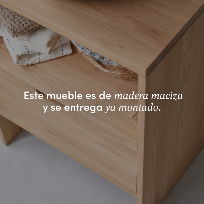 Kwarto - Mueble para lavabo de roble macizo de 60 cm