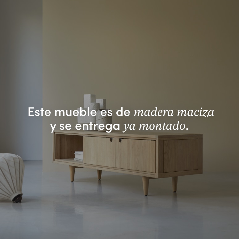 Jonàk - Mueble para TV de roble macizo de 140 cm