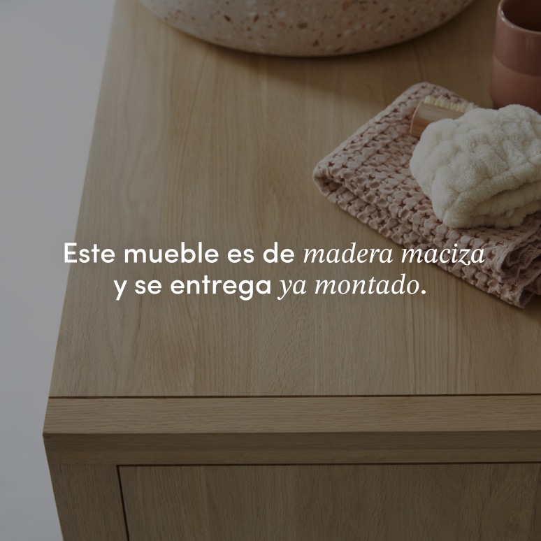 Jonàk - Mueble para lavabo de roble macizo de 95 cm