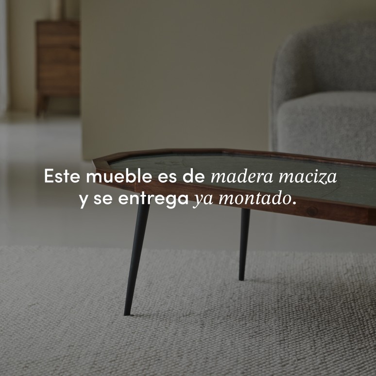 Jade - Mesa de centro de palisandro macizo y mármol