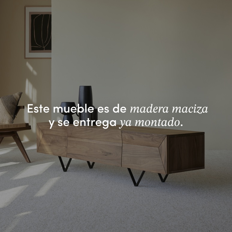 Metric - Mueble para TV de nogal macizo de 175 cm
