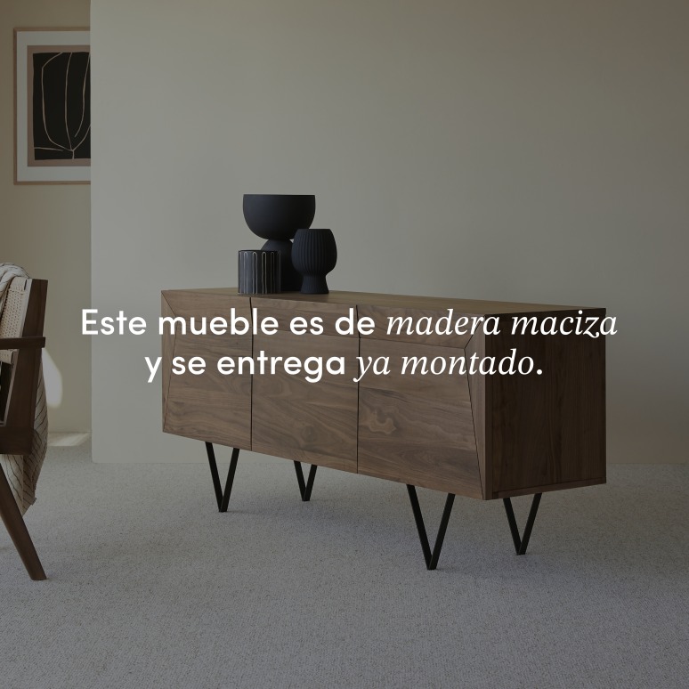 Metric - Aparador de nogal macizo de 175 cm