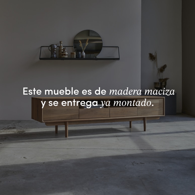 Ellie - Mueble para TV de nogal macizo de 180 cm