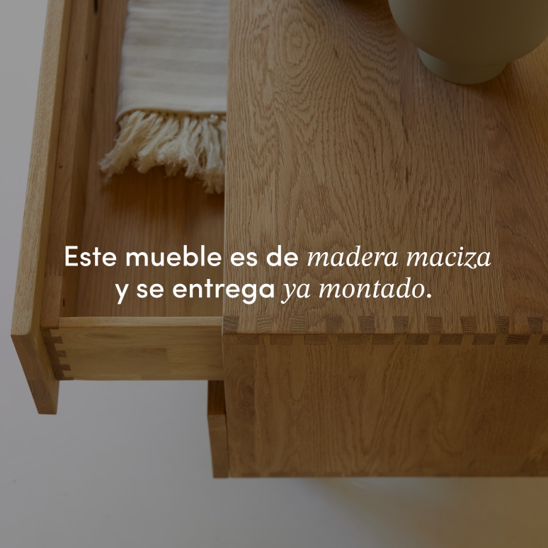 Jeanne - Mueble para TV de roble macizo de 200 cm