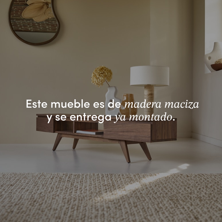 Esmée - Mueble para TV de nogal macizo de 180 cm