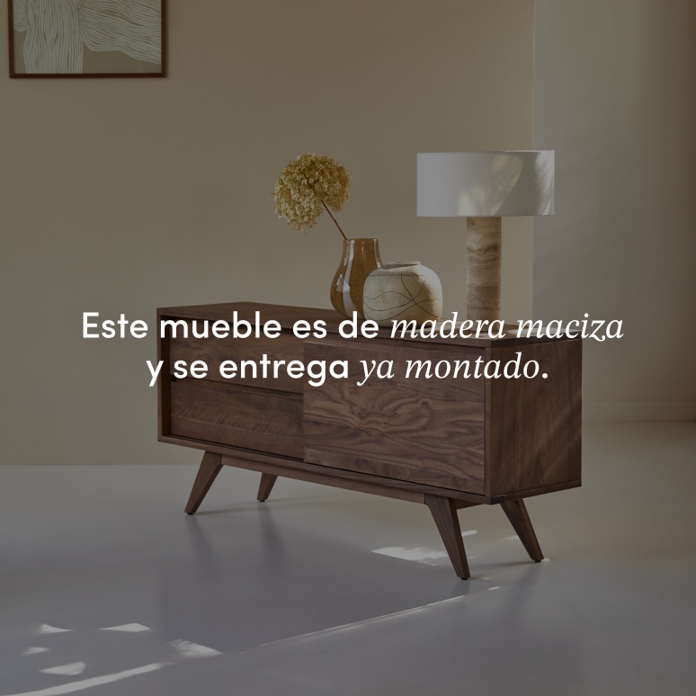 Esmée - Mueble para TV de nogal macizo de 130 cm