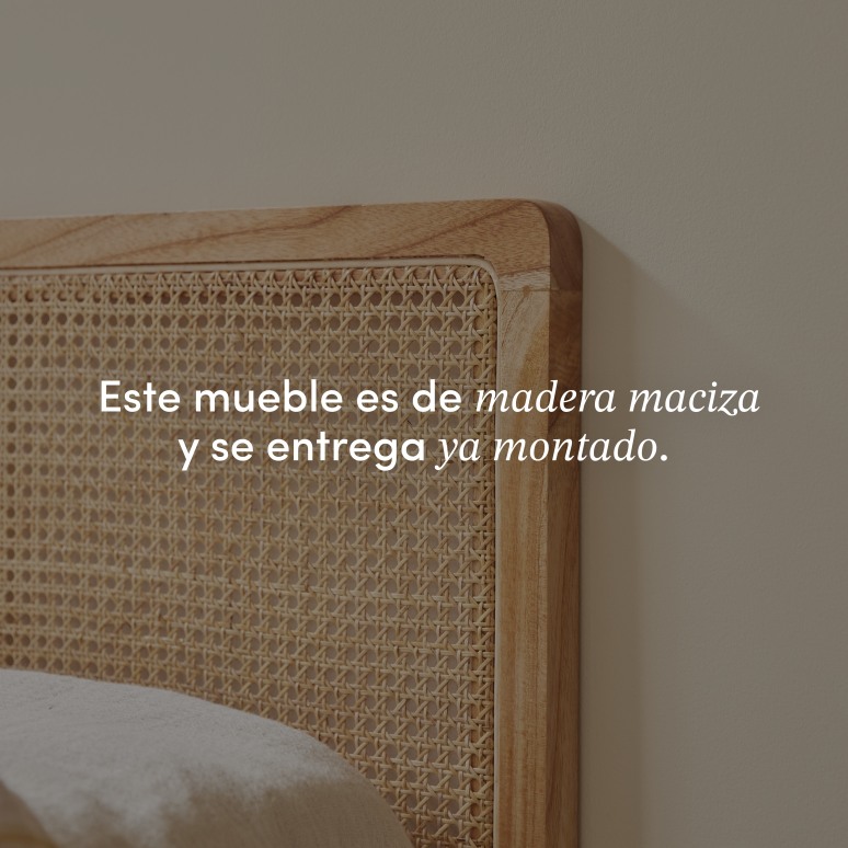 Adèle - Cabecero infantil de rejilla de ratán de 90 cm