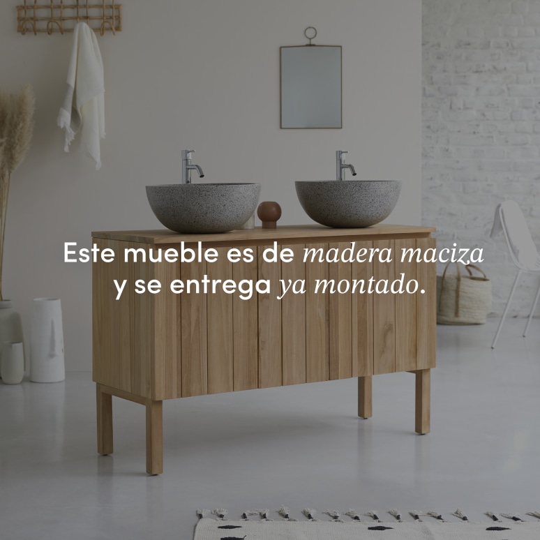 Jill - Mueble para lavabo de teca maciza de 120 cm