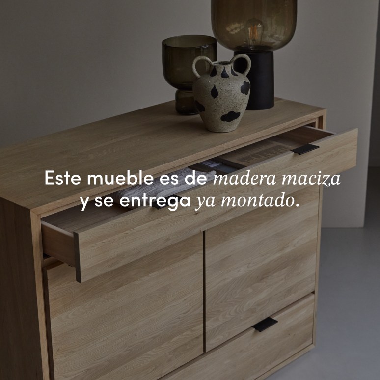 Senson - Aparador de roble macizo de 120 cm