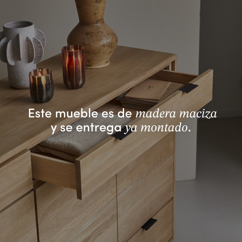 Senson - Aparador de roble macizo de 200 cm