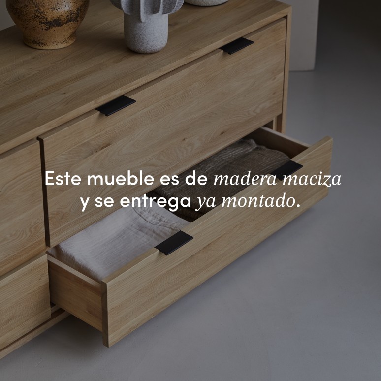 Senson - Mueble para TV de roble macizo de 180 cm
