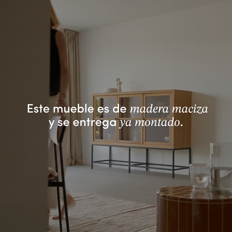 Babeth - Vitrina baja de teca maciza