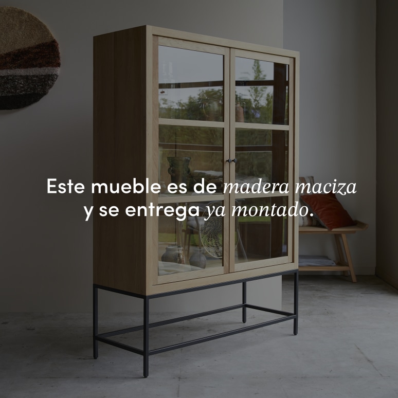 Babeth - Vitrina alta de roble macizo