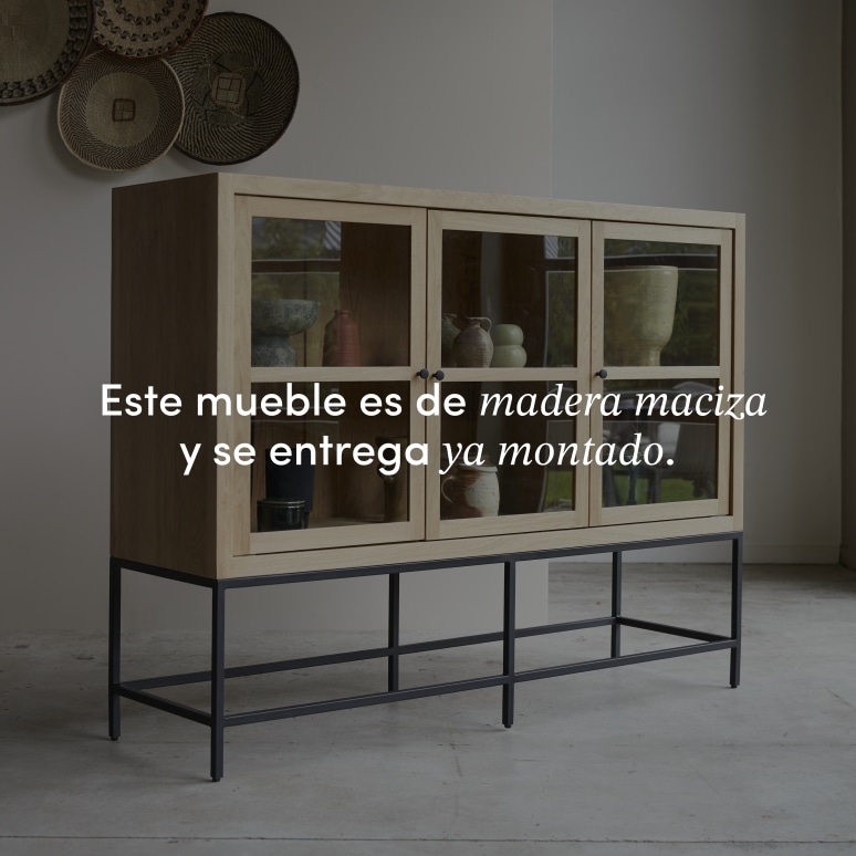 Babeth - Vitrina baja de roble macizo