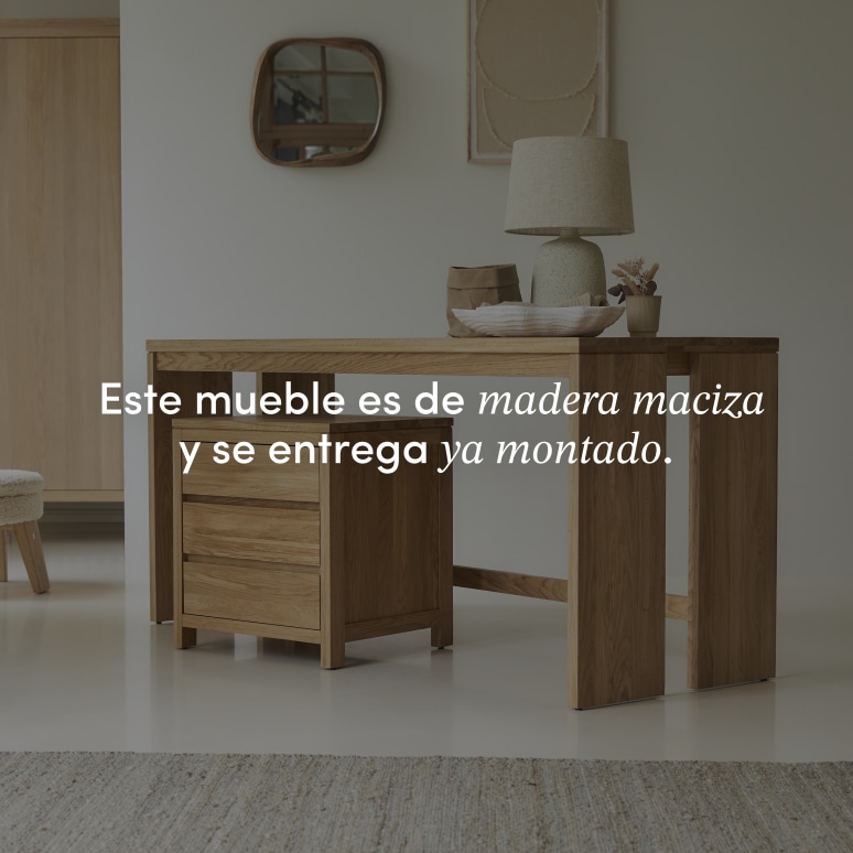 Eden - Escritorio de roble macizo con cajón de almacenaje