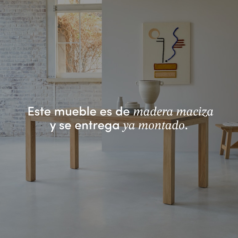 Eden - Mesa de roble macizo sin nudos para 6/8 personas