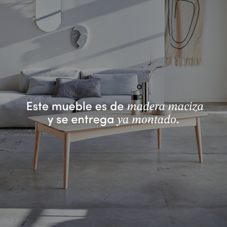 Josef - Mesa de centro de fresno-olivo macizo francés