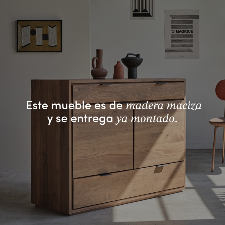Senson - Aparador de nogal macizo de 120 cm