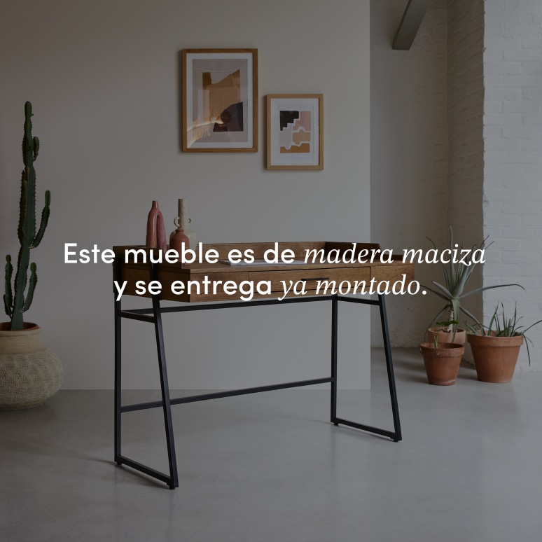 Hedda - Escritorio de mango macizo y metal