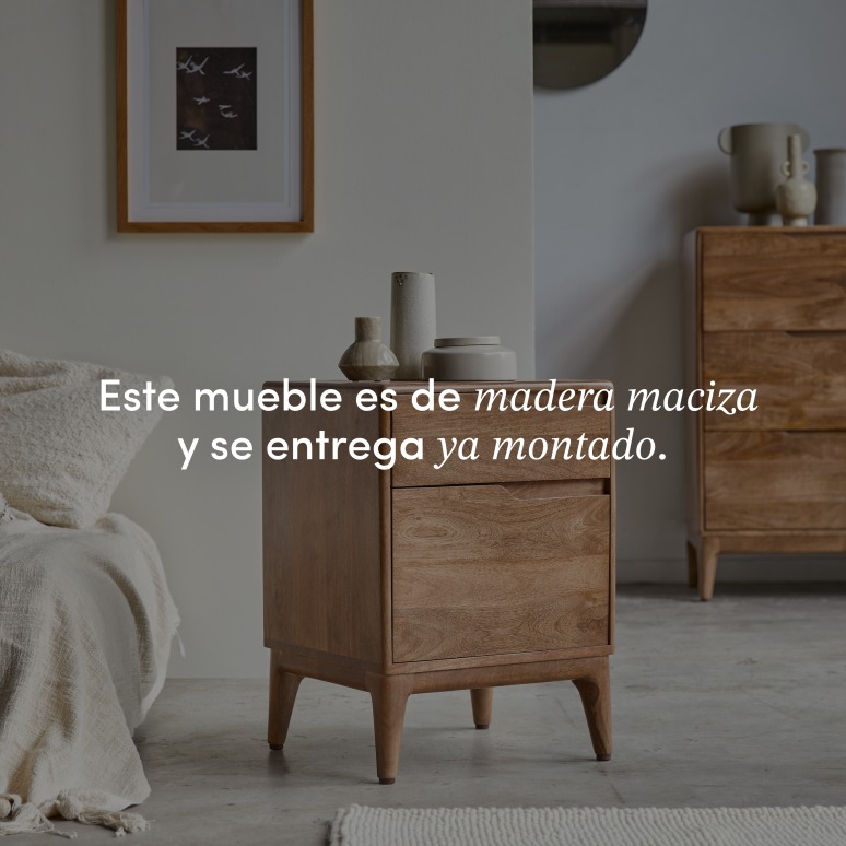 Gabrielle - Mesita de noche de mango macizo