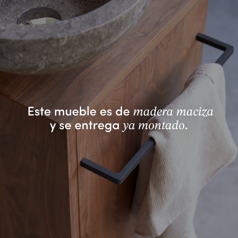 Stelle - Mueble de lavabo de nogal macizo derecho