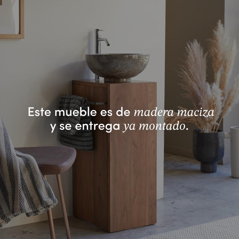 Stelle - Mueble de lavabo de nogal macizo izquierdo