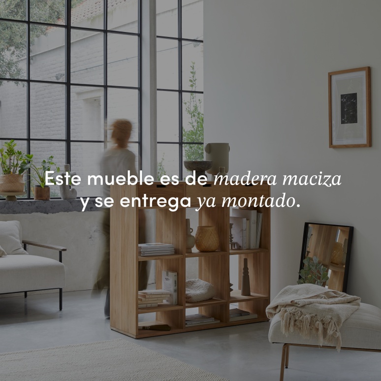 Miho - Biblioteca baja de teca maciza