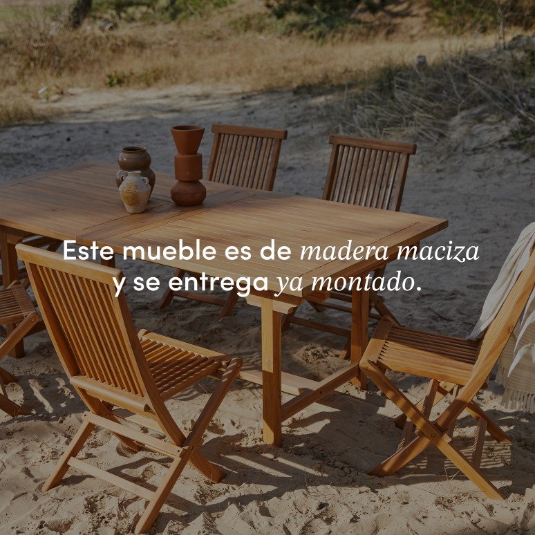 Capri - Mesa de jardín rectangular de madera de acacia maciza