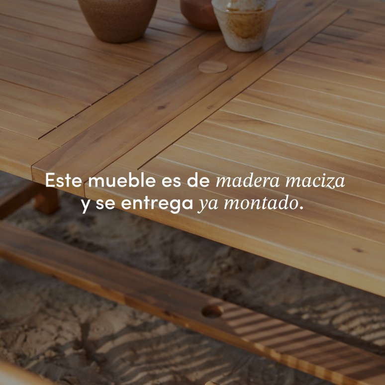 Capri - Mesa de jardín rectangular de madera de acacia maciza