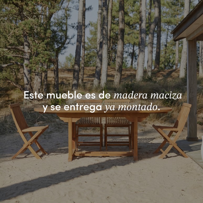 Capri - Conjunto de jardín oval de acacia maciza con 4 sillas